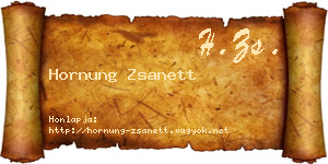 Hornung Zsanett névjegykártya